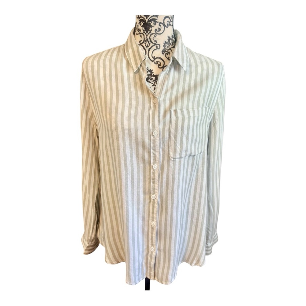 BEACHLUNCHLOUNGE Striped Hi-Low Button Down Shirt